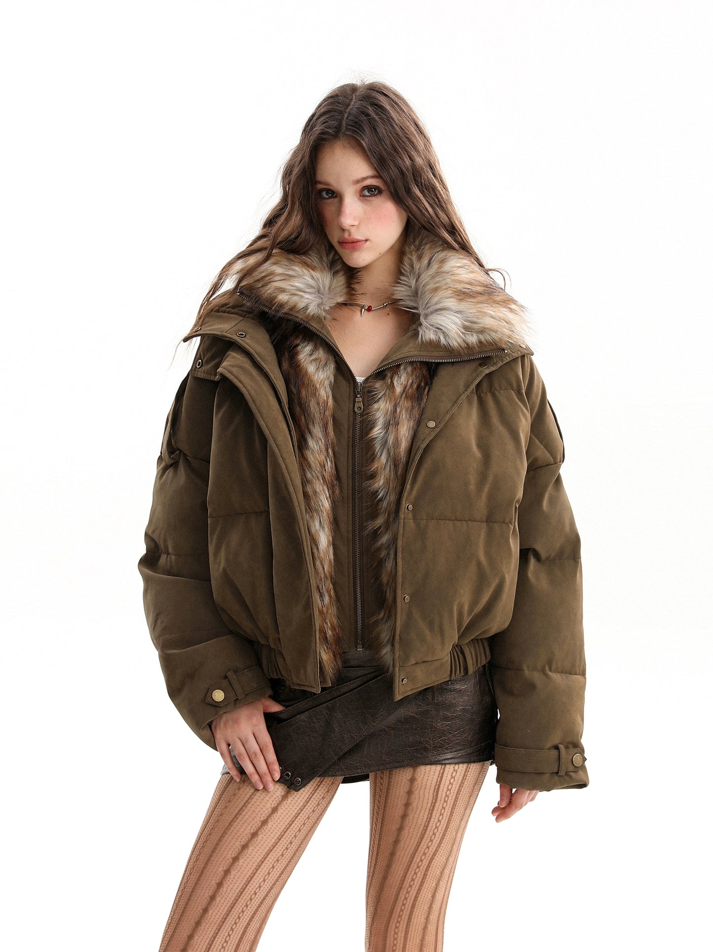 Fur Collar Two Piece Jacket BGS0023
