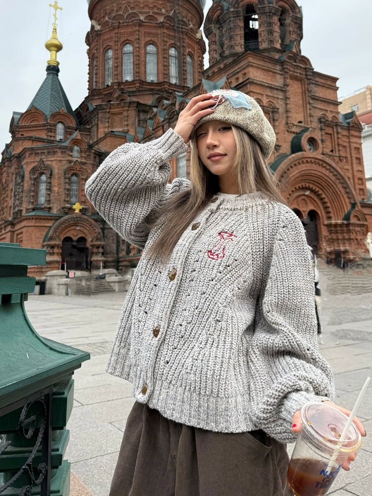 Round Neck Knit Cardigan CYE0031