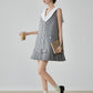 Double-Button Flare Mini Dress FER0093