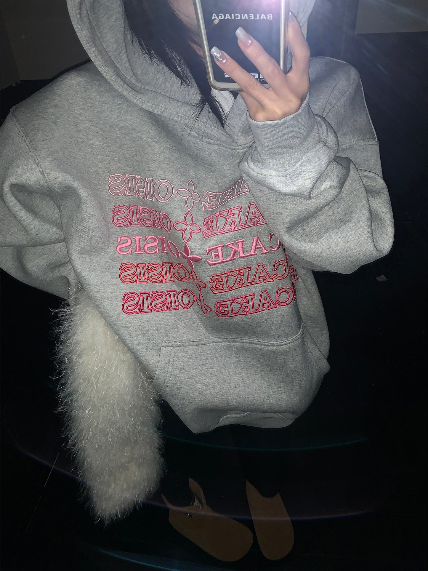 Embossed Logo Loose Hoodie YLS1024