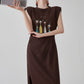 Brown Sleeveless Maxi Dress FER0301