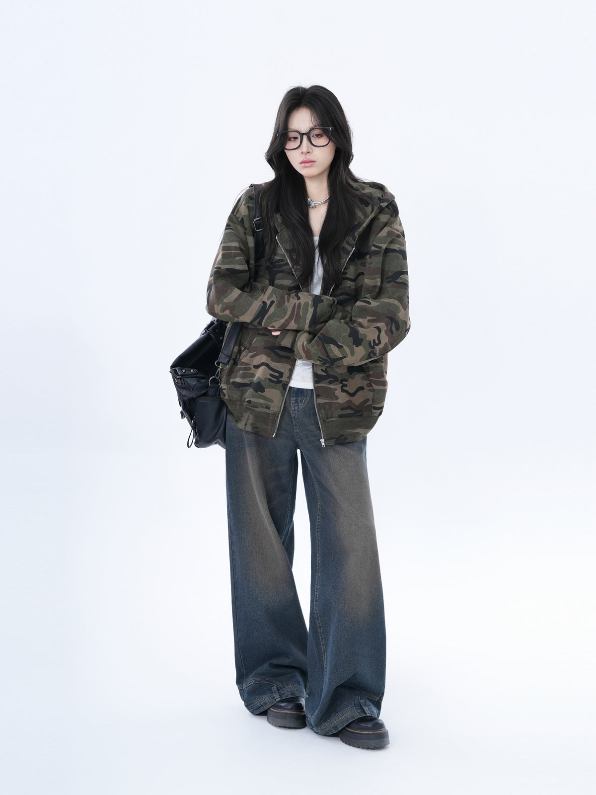 Camouflage Zip-Up Hoodie WLS0008
