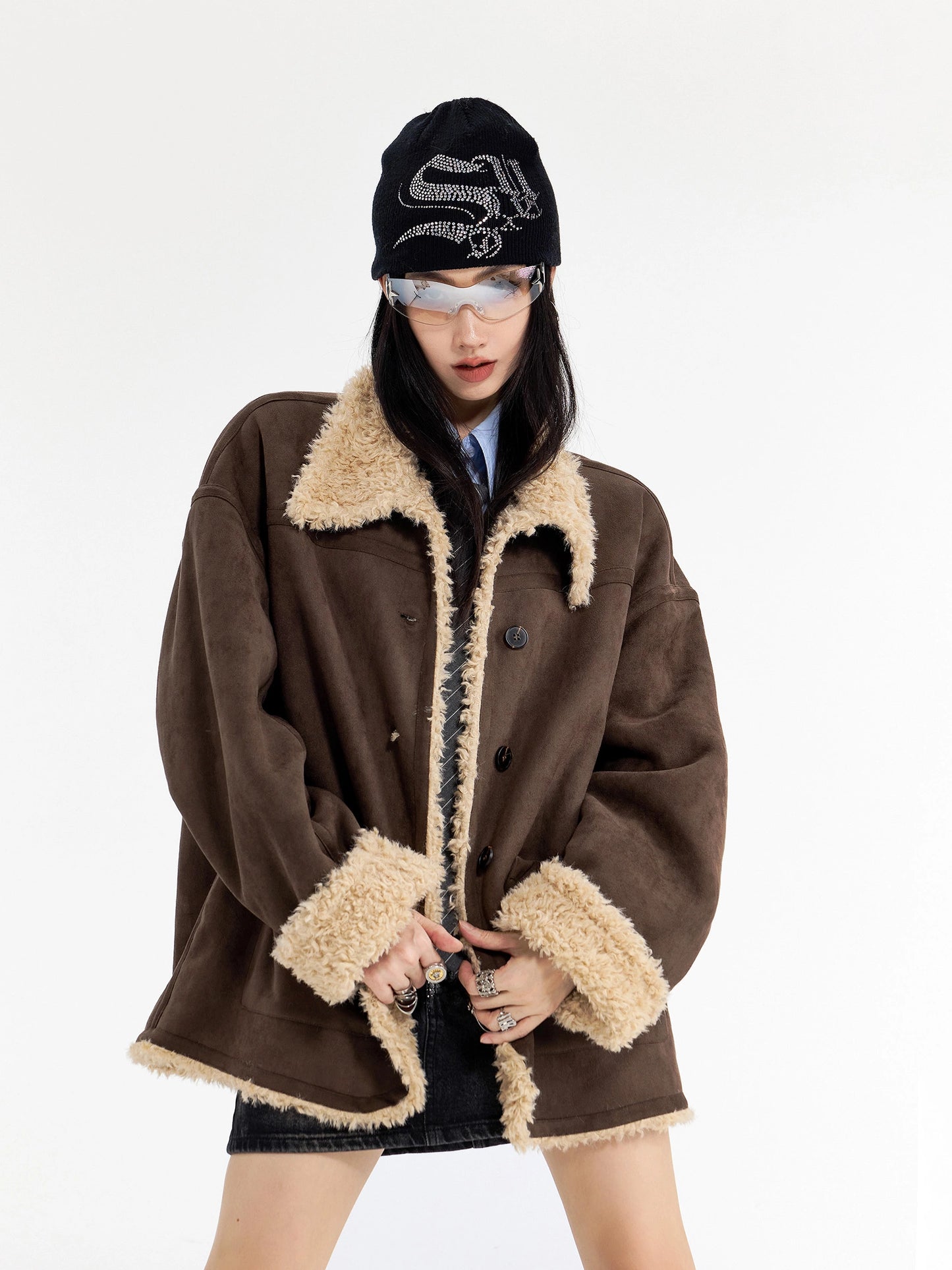 Stand Collar Mouton Coat ICM0106