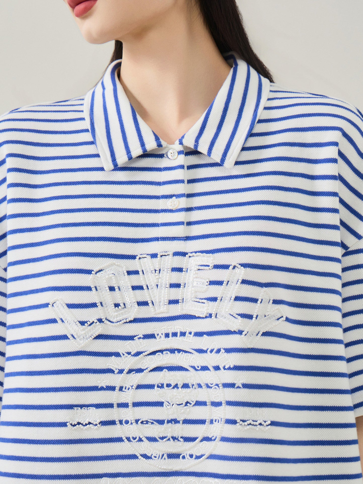 Striped Polo Shirt Mini Dress FER0296