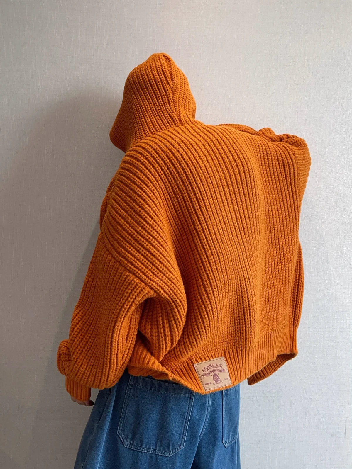 Loose-Gauge Hooded Rib Knit Cardigan DAZ0011