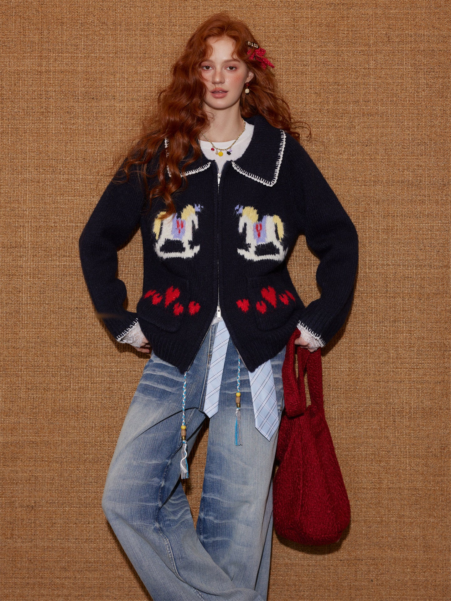 Horse Wool Knit Jacket ASG0075