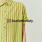 Yellow Green Striped Shirt Dress LLA0058