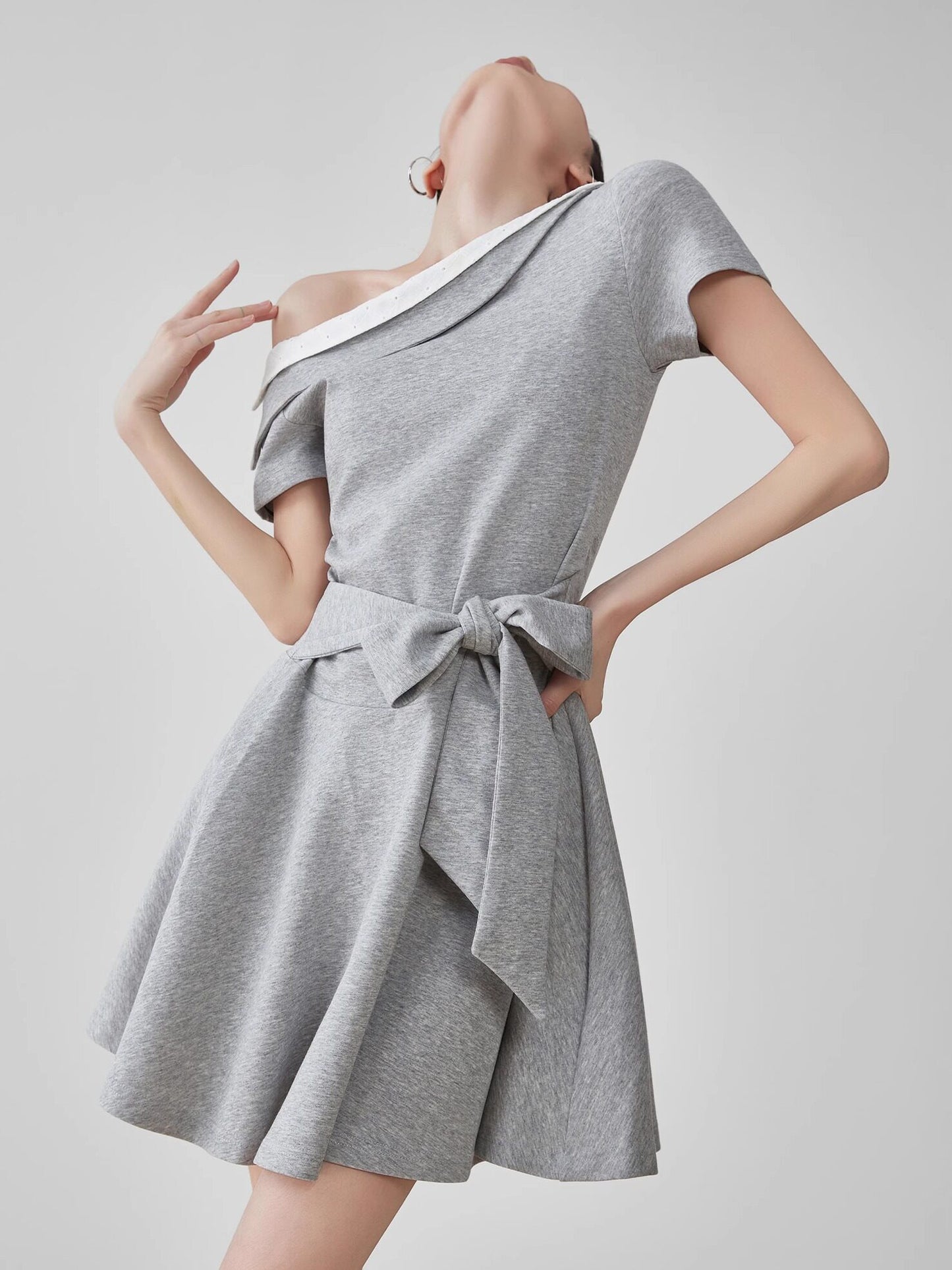 Off-Shoulder Layered Flared Mini Dress FER0277
