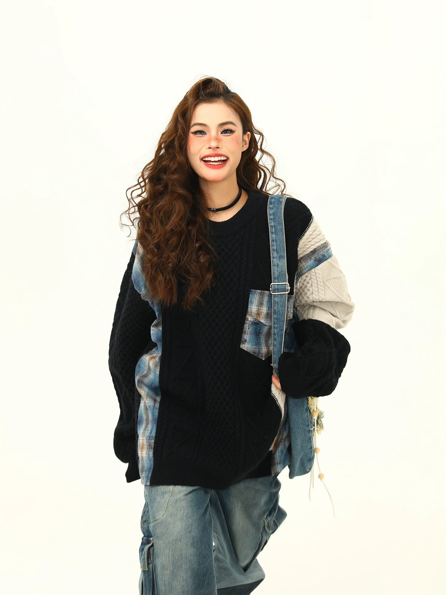 Street Patchwork Design Knit WDZ0041