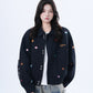 Small Embroidery Black Jacket WLS0007