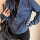 Denim Zip-Up Hoodie YLS1041