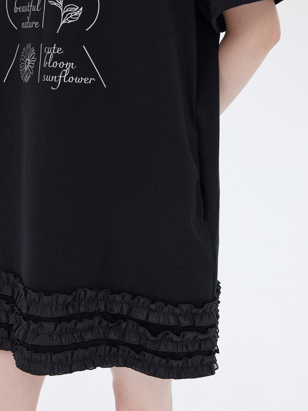 Ruffle Lace T-Shirt Dress SHN0026