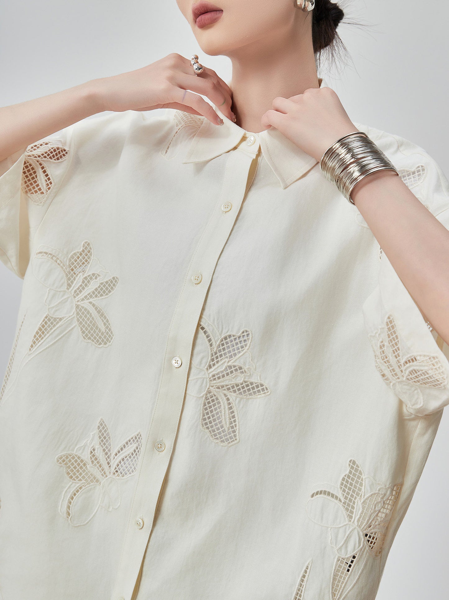 Botanical Embroidery Shirt / Shorts FER0116