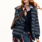 Striped Cat Ear Hoodie / Layered-Style Design Shirt ASG0076