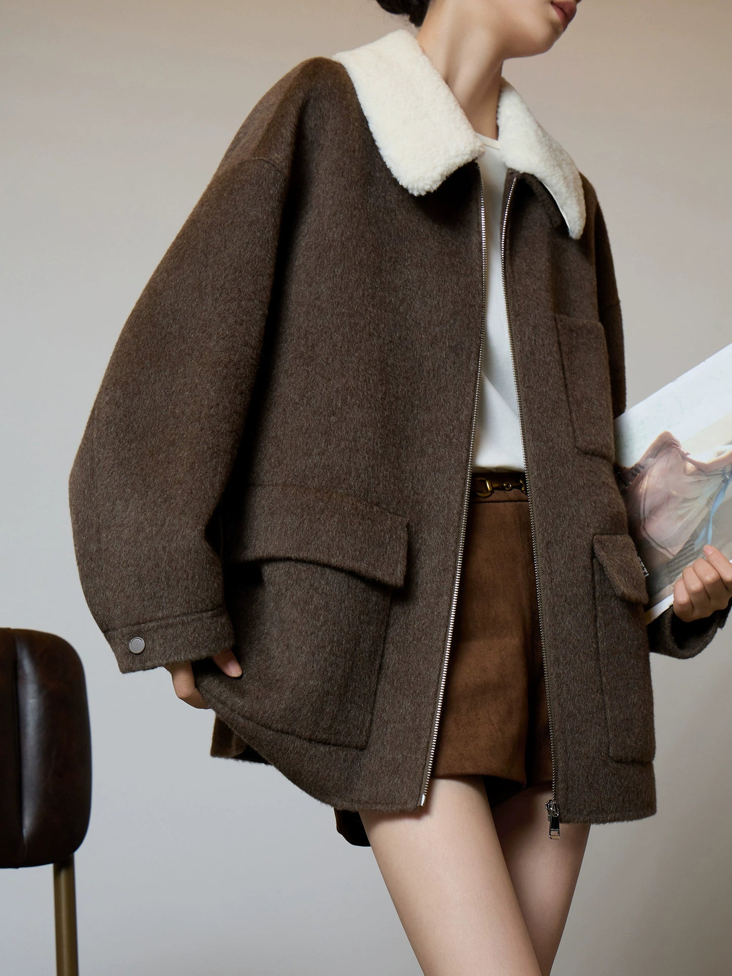 Fur Collar Suede Jacket SUY0011