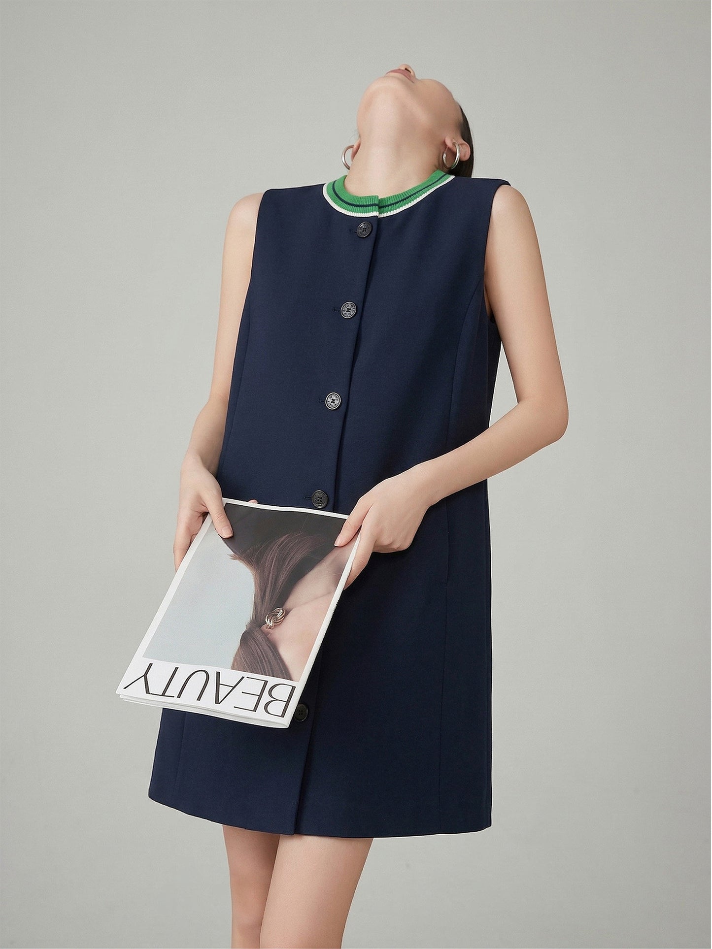 Sleeveless Gilet Dress FER0193