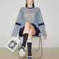 Striped Mesh Long-Sleeve T-Shirt FER0362