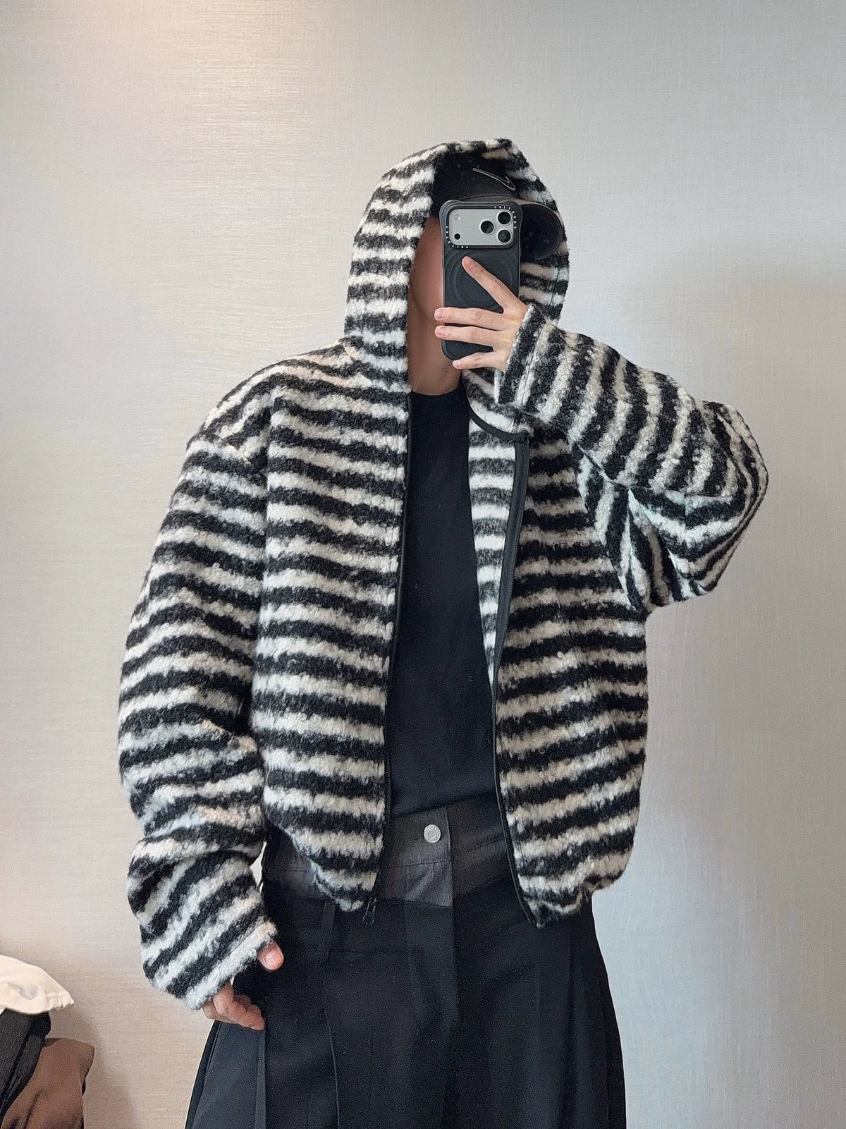 Striped Wool Blend Hoodie  DAZ0003