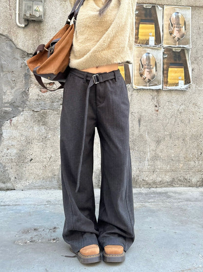 Belt Design Drapey Loose Pants CYE0068