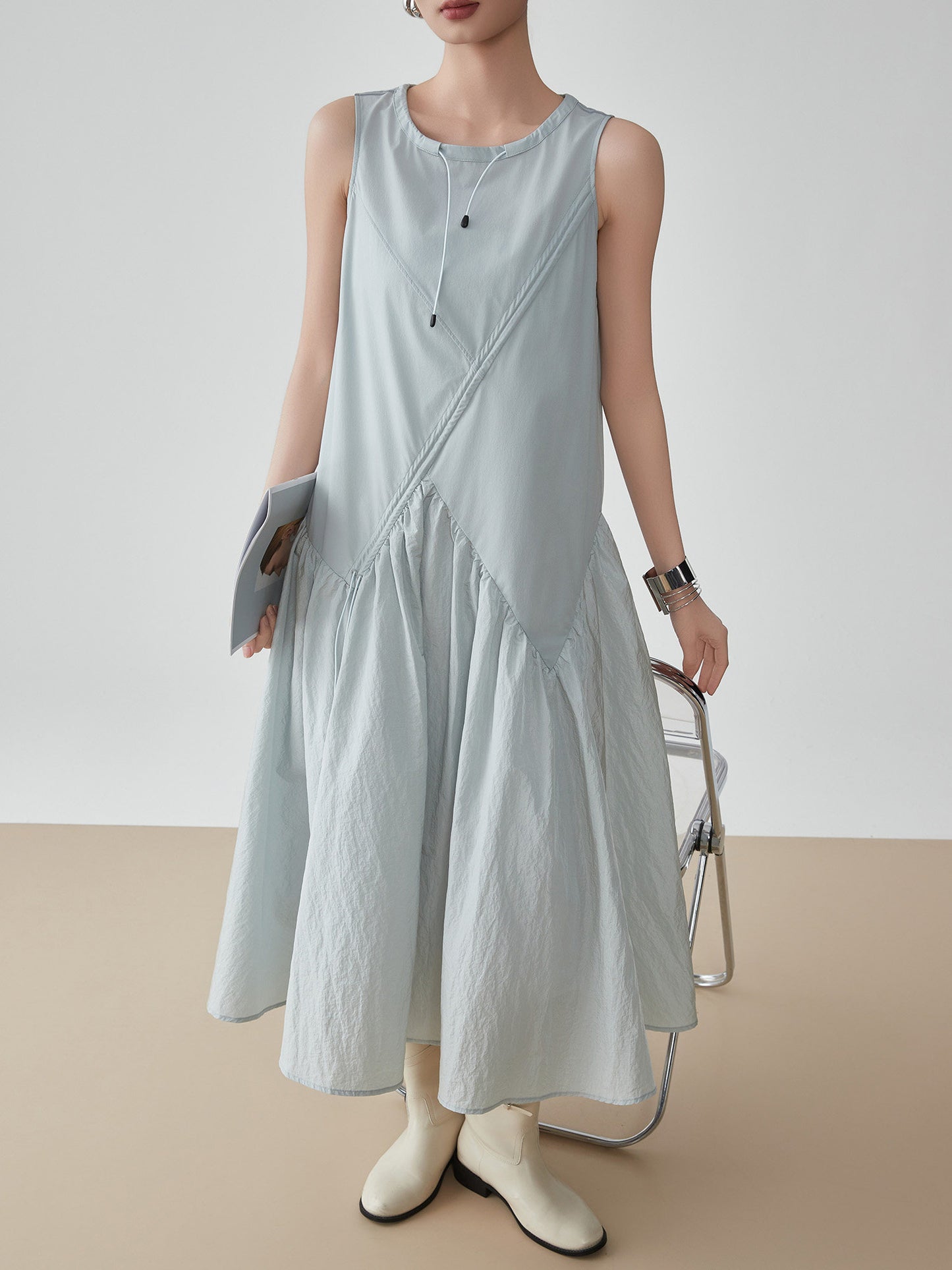 Asymmetric Drape Long Dress FER0279