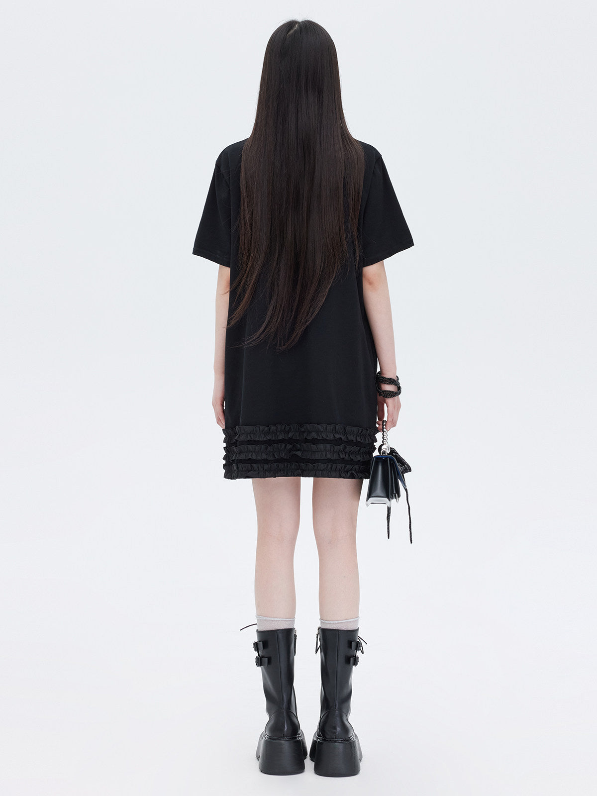 Ruffle Lace T-Shirt Dress SHN0026