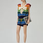 V-Neck Rainbow Knit Vest / Shorts FER0001