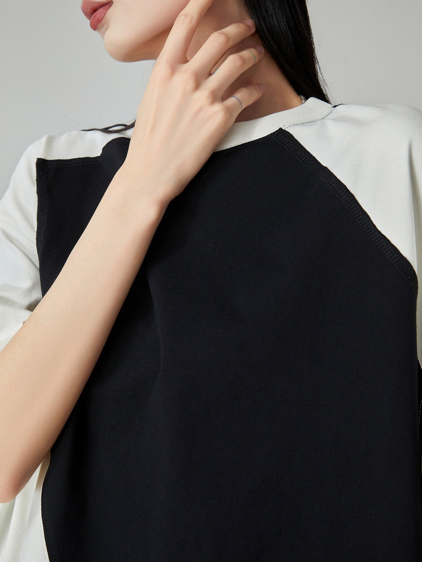 Diagonal Switch Asymmetry T-Shirt Dress FER0109