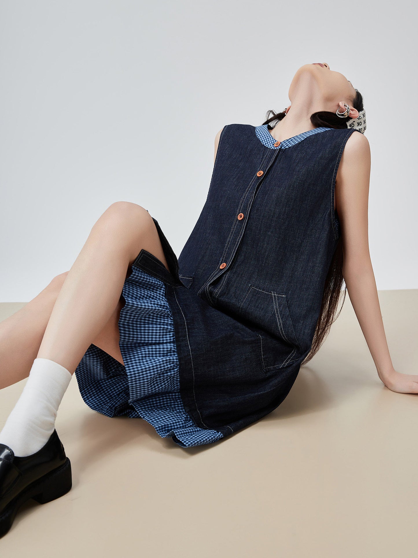 Gingham Check Sleeveless Mini Dress FER0280