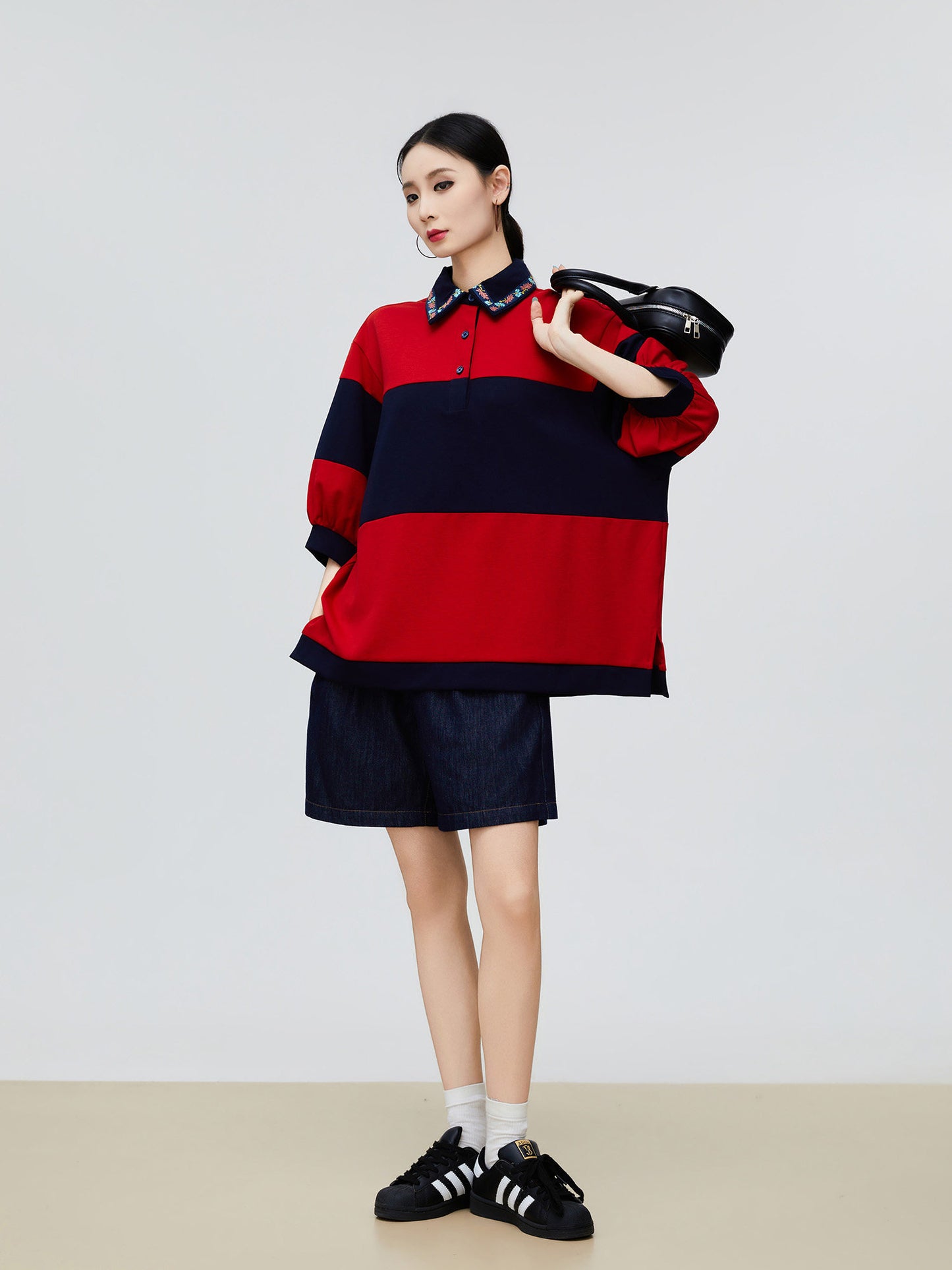 Oversized Polo Shirt Knit FER0255