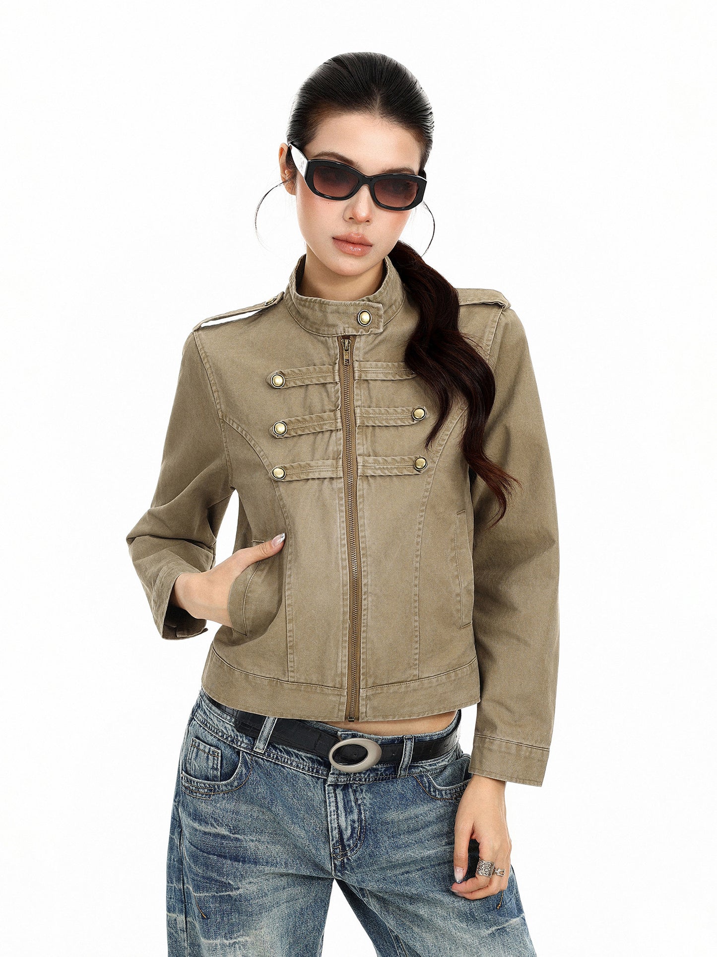 Stand Collar Biker Jacket BGS0058