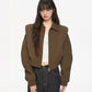 Padded Shoulder Leather Jacket KIP0002