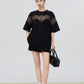Lace Docking Oversized Tunic T-Shirt FER0228