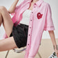 Heart Embroidery Short-Sleeve Shirt FER0176