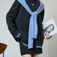 Gray Blue Color Block Design Knit SUY0002