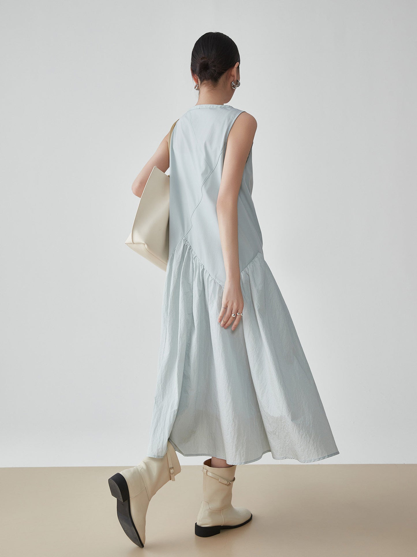 Asymmetric Drape Long Dress FER0279