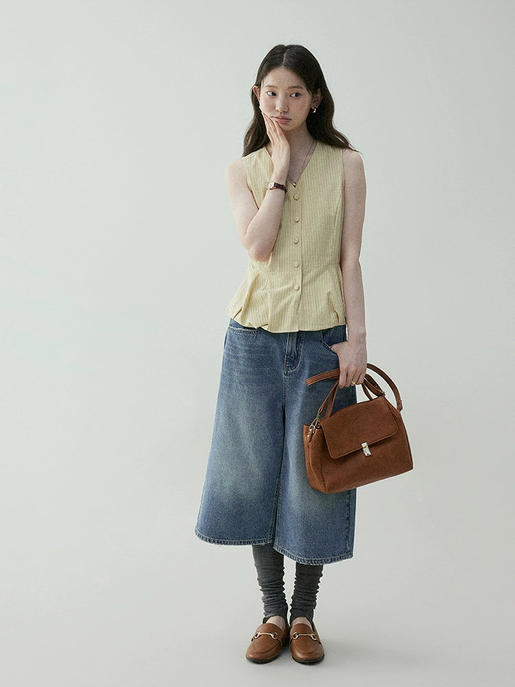 V-Neck Flare Stripe Vest VOE0004