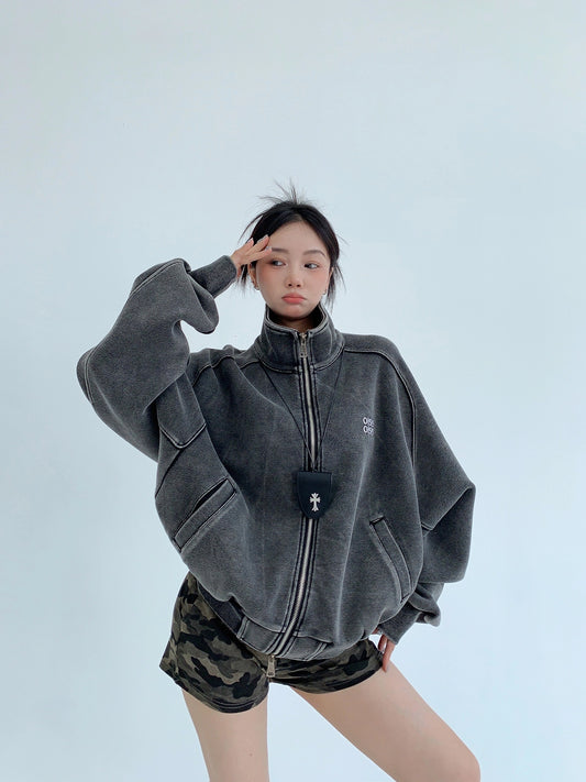 Stand Collar Zip Hoodie YLS0930