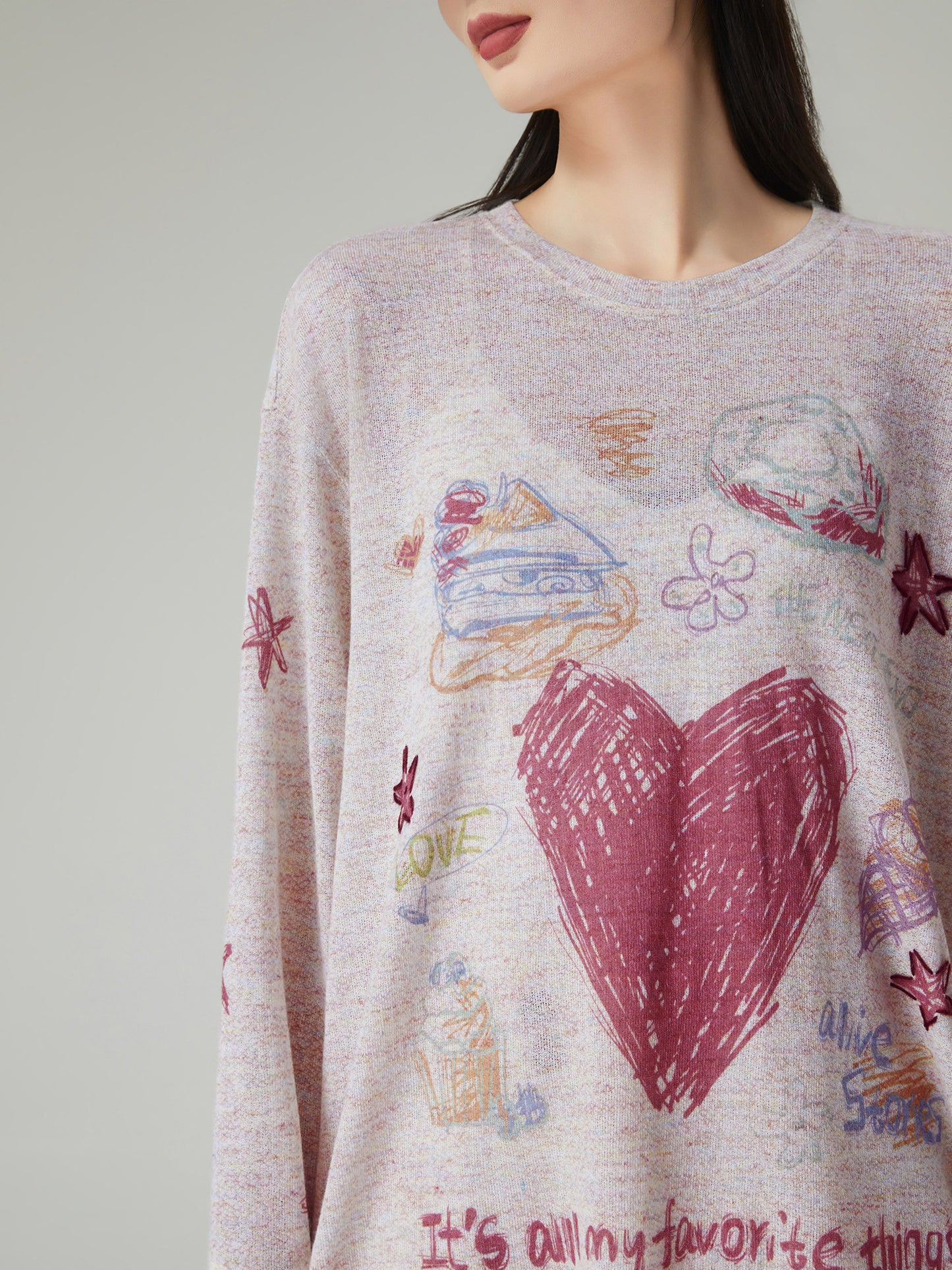 Graphic Oversized Long-Sleeve T-Shirt FER0230
