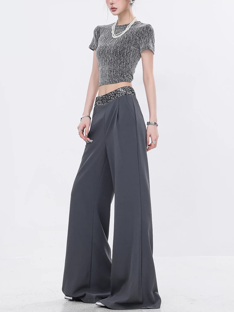 High Waist Sequin Flare Pants ABW0014