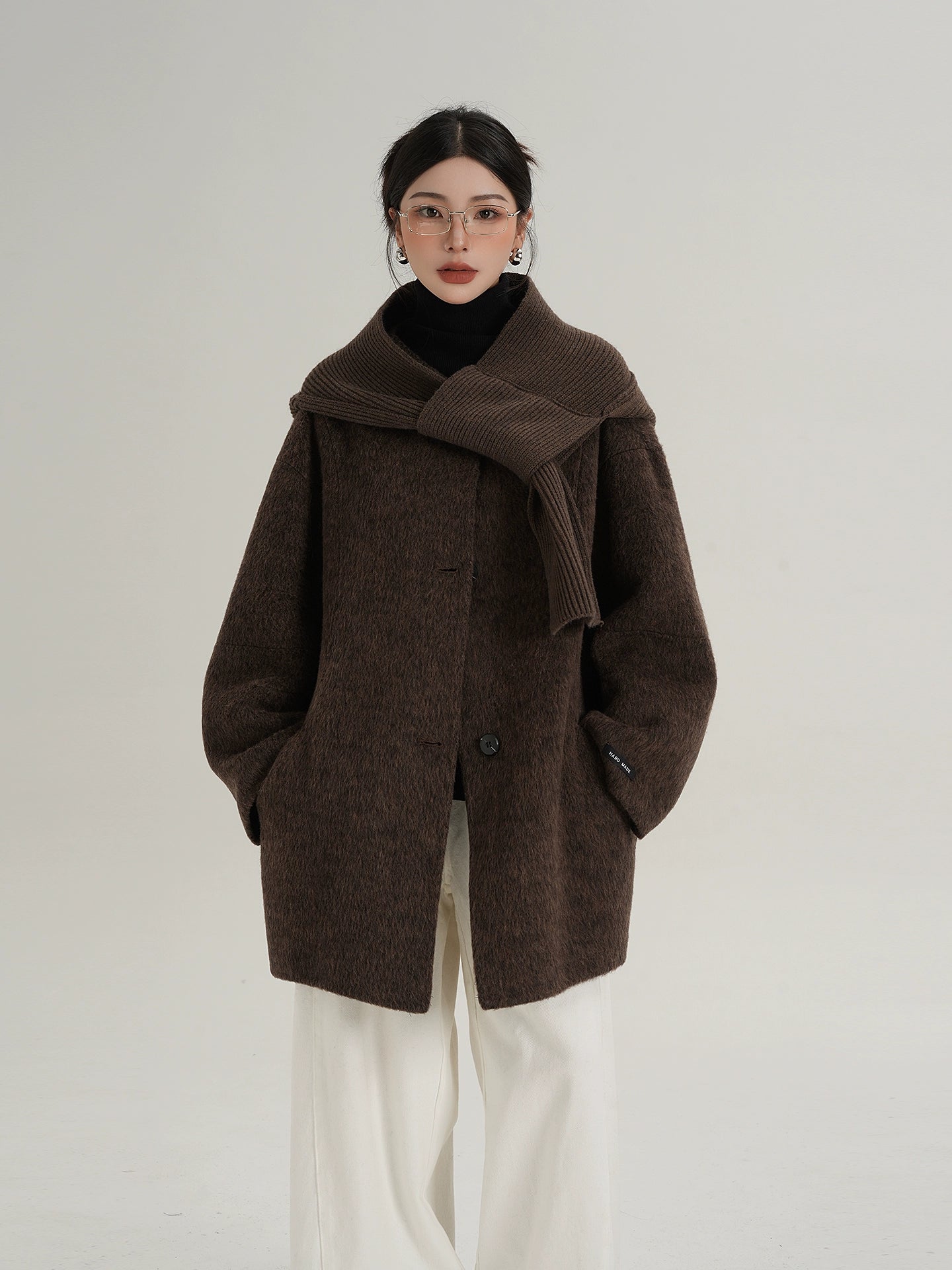 Scarf Design Wool Coat SRS0375