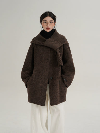 Scarf Design Wool Coat SRS0375