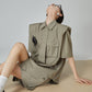 Spade Lace-Up Short-Sleeve Shirt / Shorts FER0088
