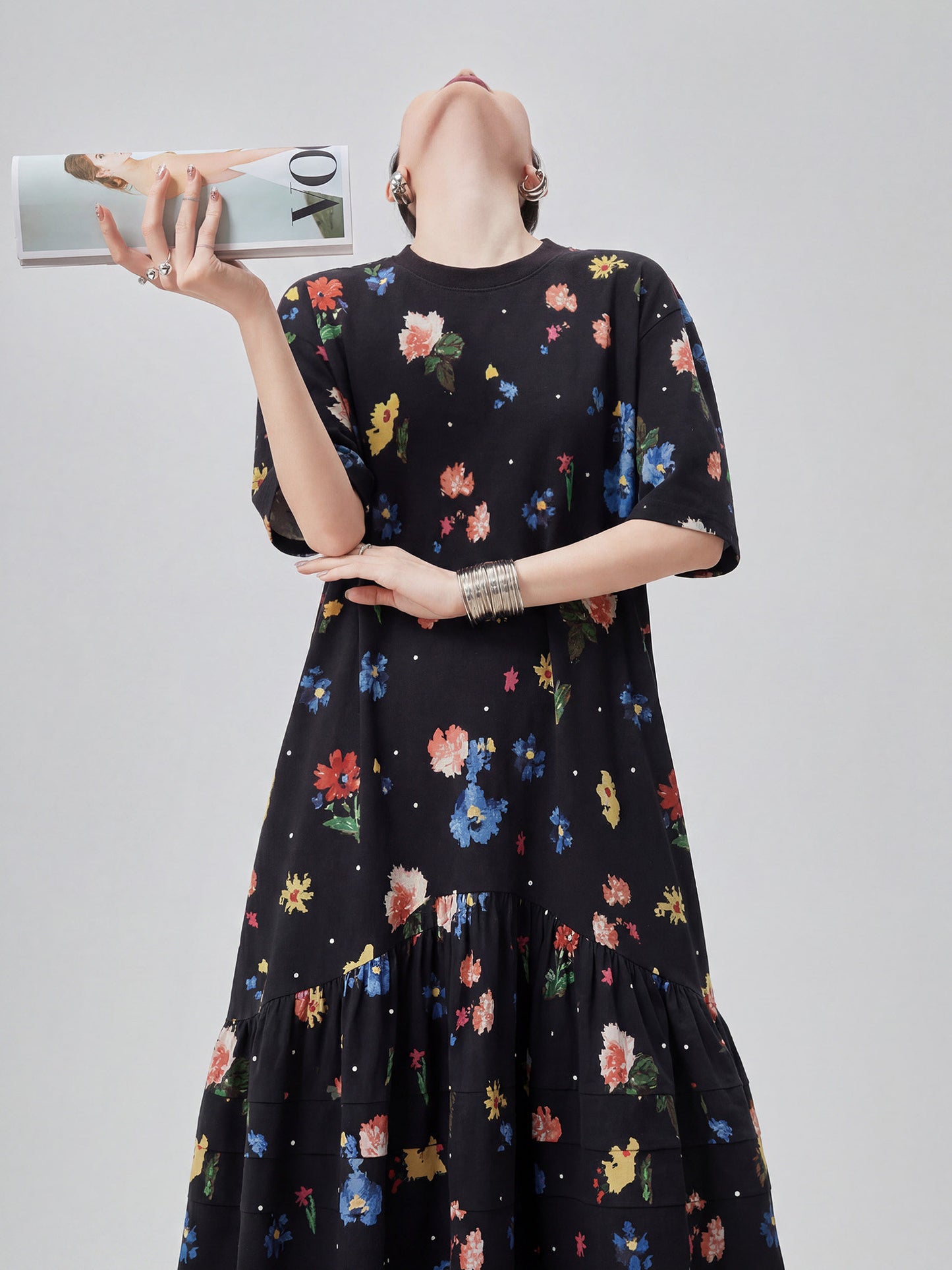 Retro Hand-Drawn Style Long Dress FER0329