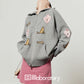 Polo Collar Embroidered Knit Cardigan / Pink Denim Skirt LLA0606