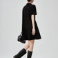 Ribbon Motif Polo Collar Mini Dress FER0113