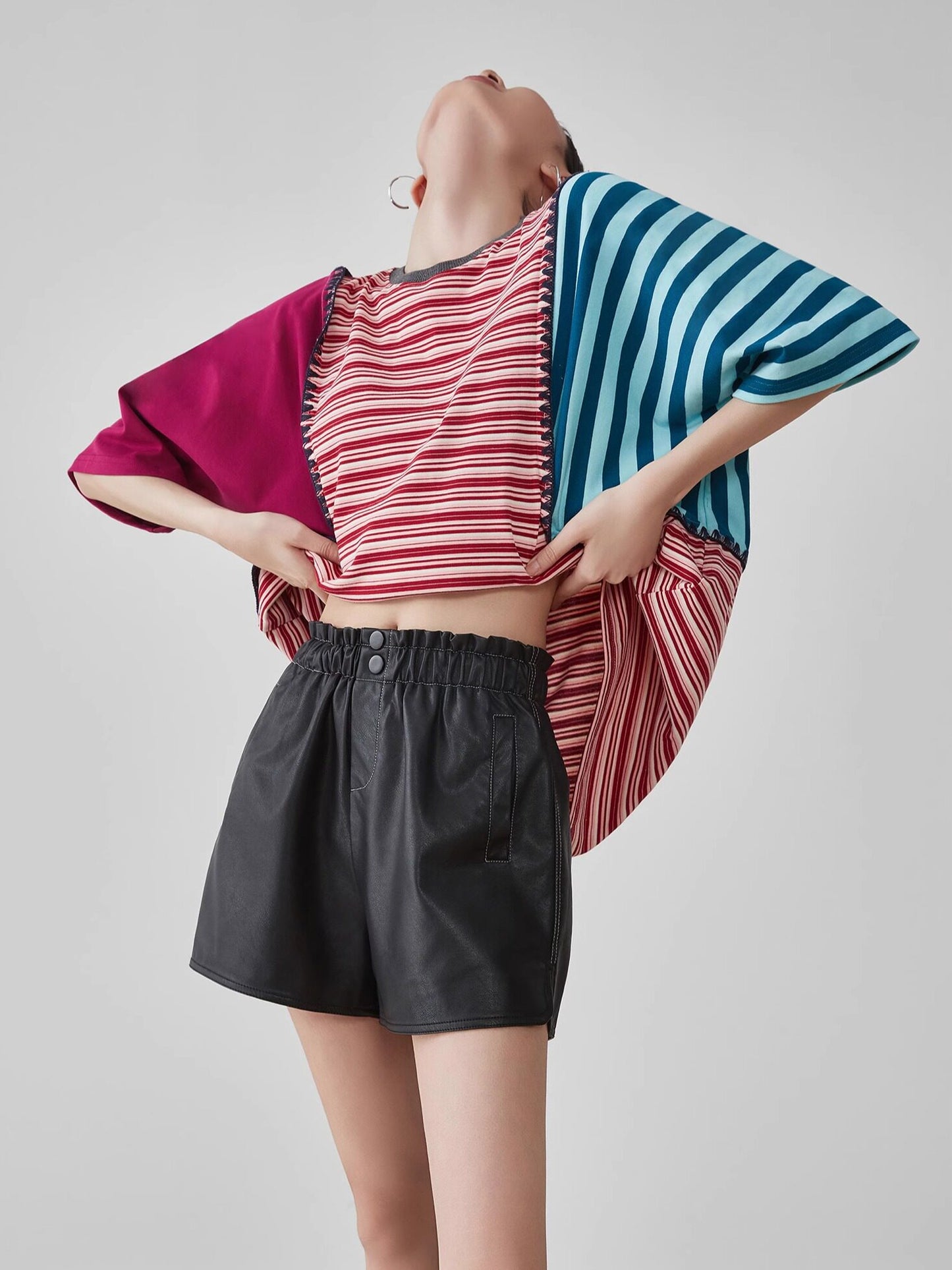 Patchwork-Style Oversized T-Shirt FER0246