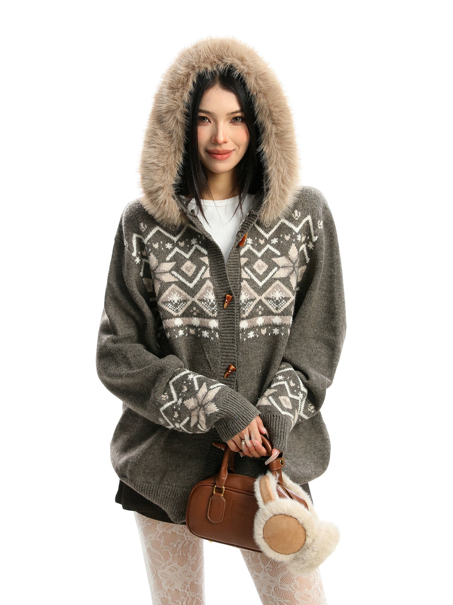 Nordic Tong Knit Cardigan BGS0033