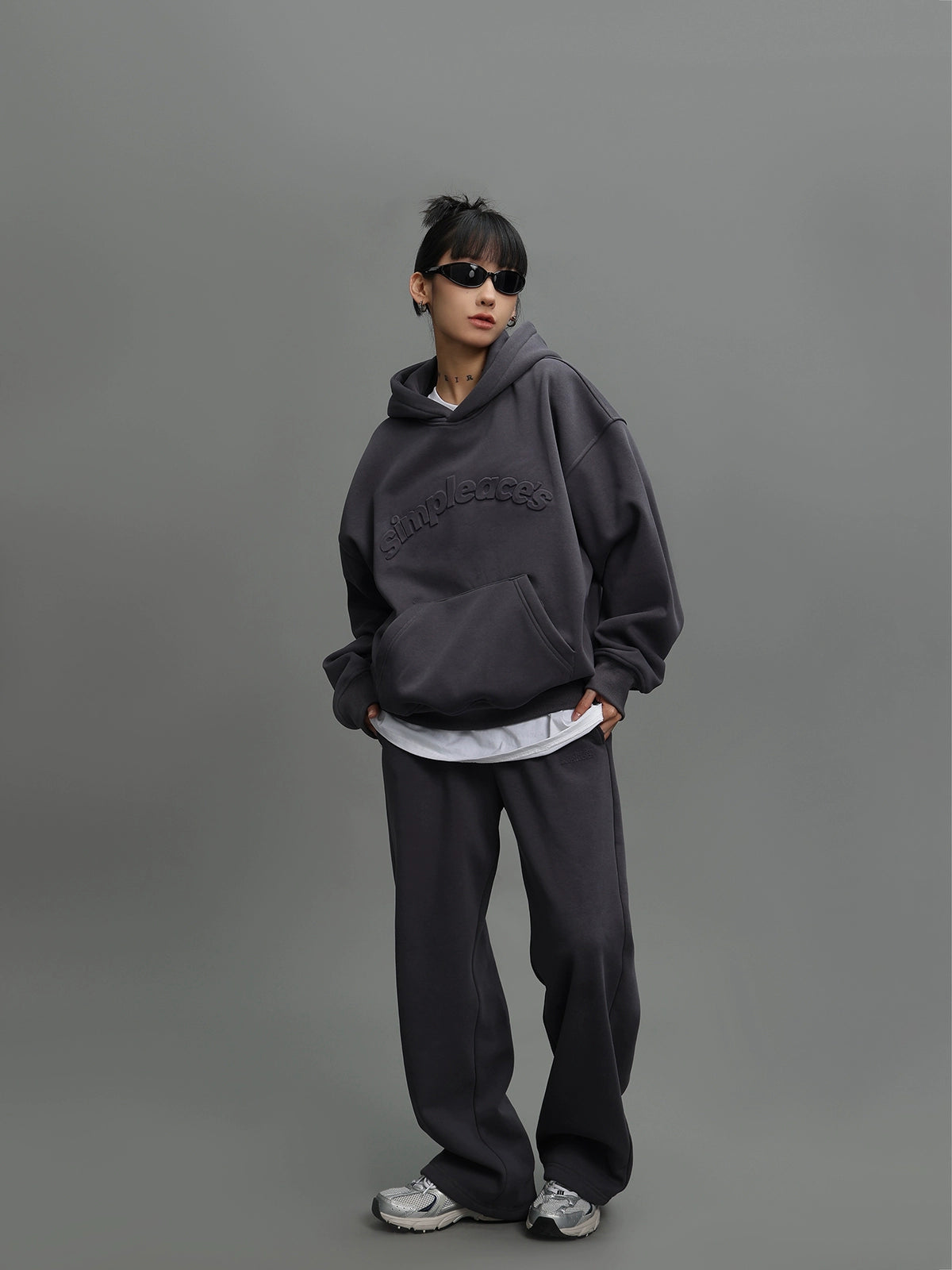 Logo Embossed Hoodie & Relaxed Pants ACS0052