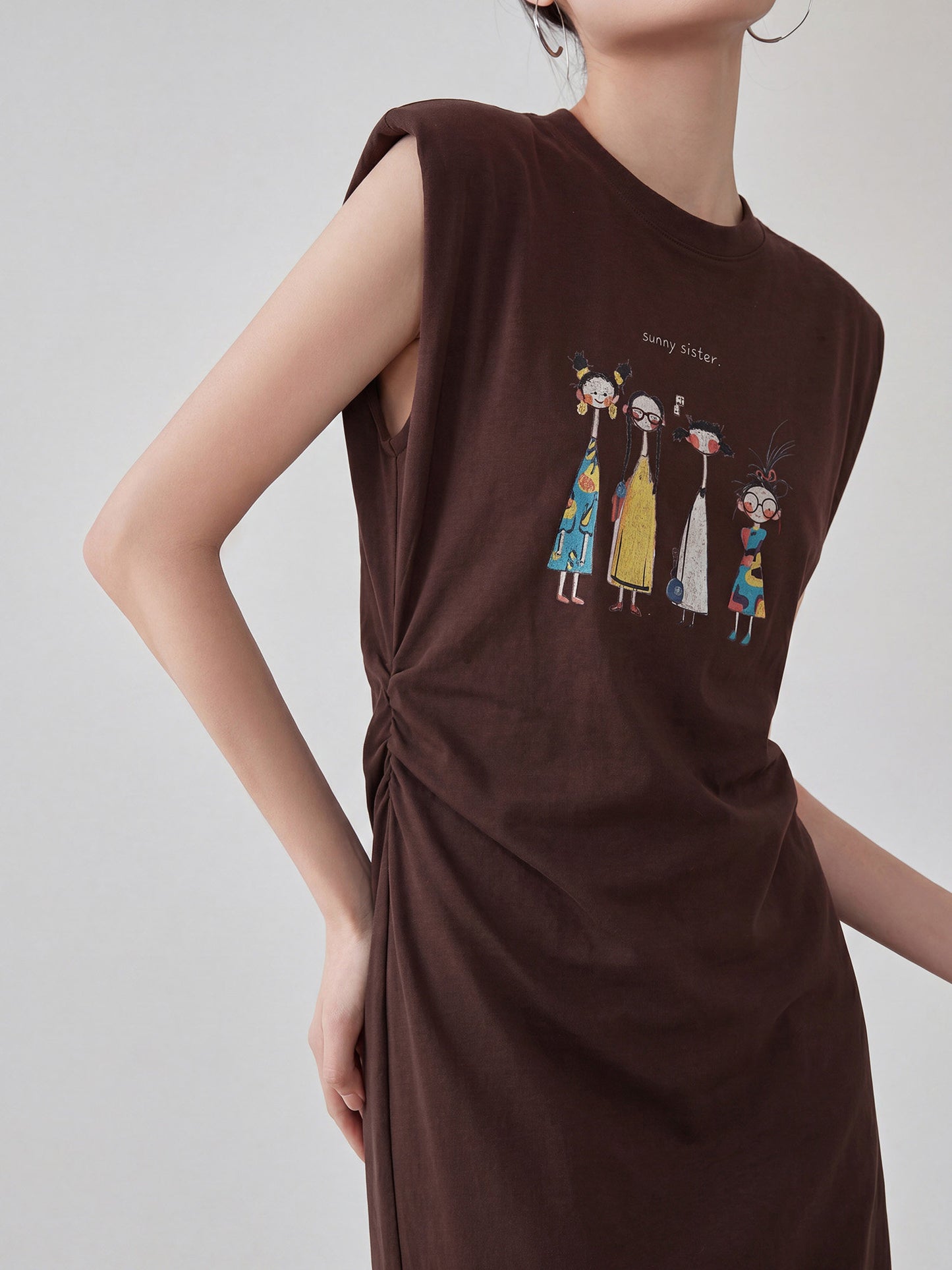 Brown Sleeveless Maxi Dress FER0301