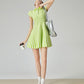 Green Striped Flare Mini Dress FER0081